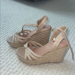 MIA Tan Espadrille Wedges with Elegant Straps
